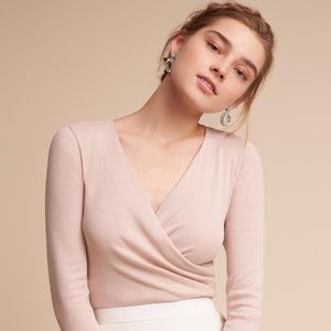 Anthropologie BHLDN rose pink wrap top